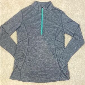 Gray Women's Sweatshirt with Teal Accent